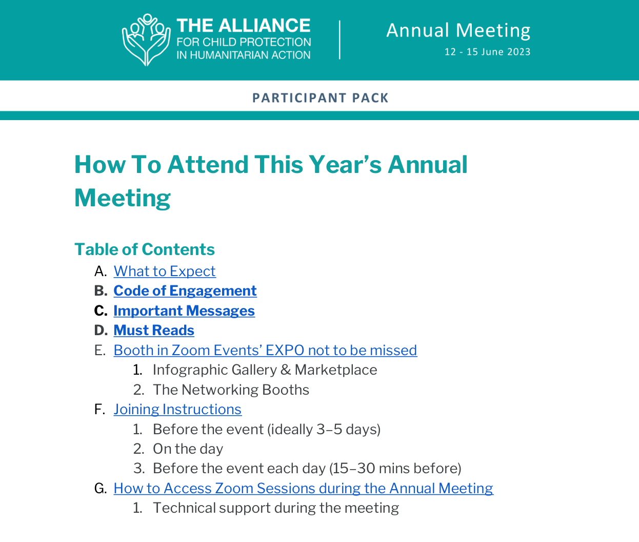 2023 Annual Meeting for Child Protection in Humanitarian Action